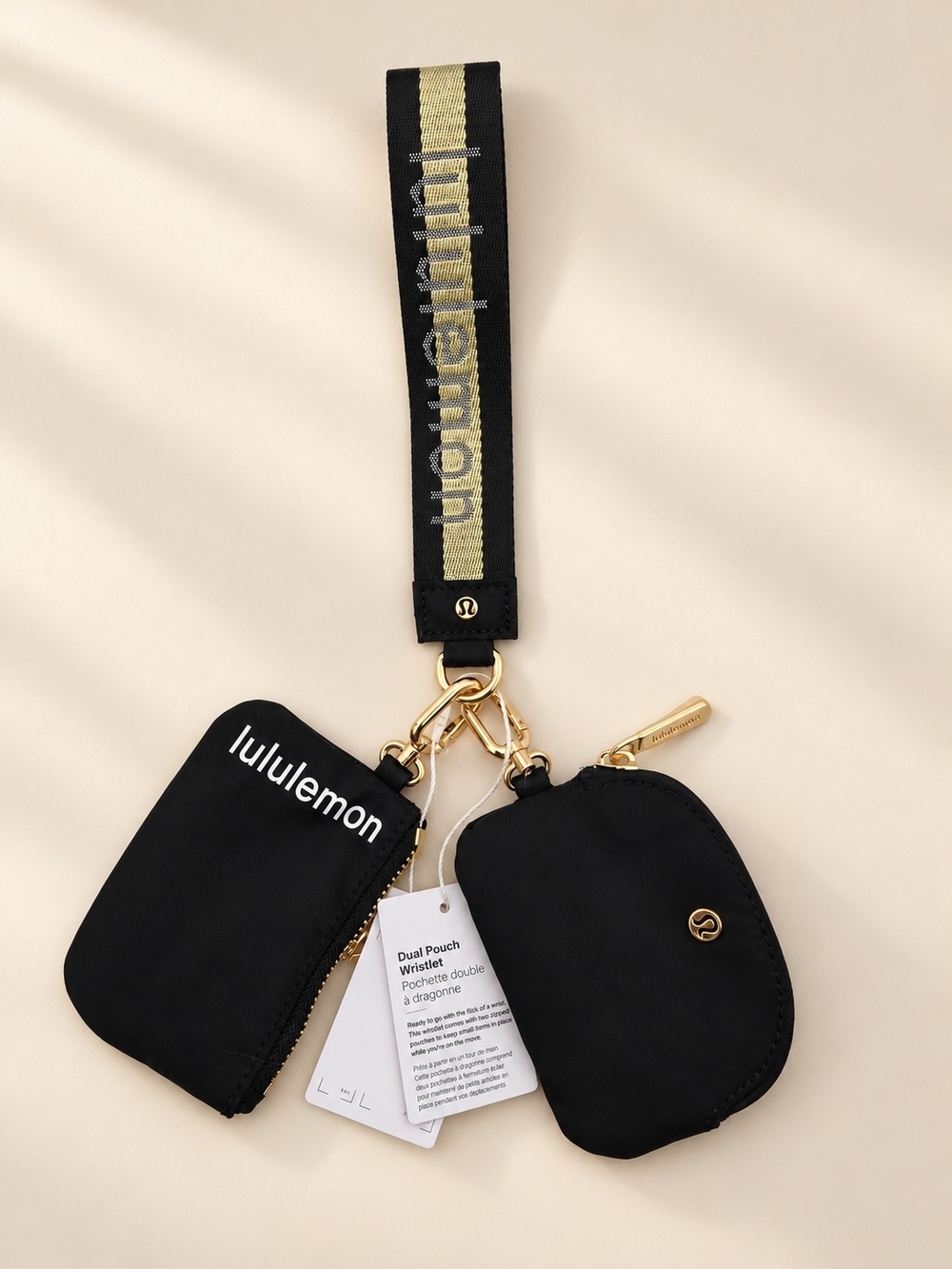 lululemon Dual Pouch Wristlet Keychain Black